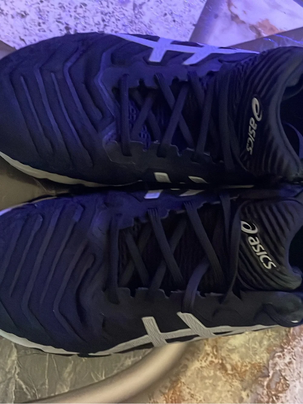 Asics Black Athletic Running Shoes with Silver Accents